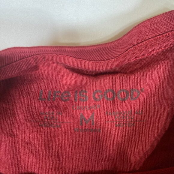 Life is Good Long Sleeve Max, Grinch Stole Christmas M Cotton Red T-Shirt - Picture 3 of 6